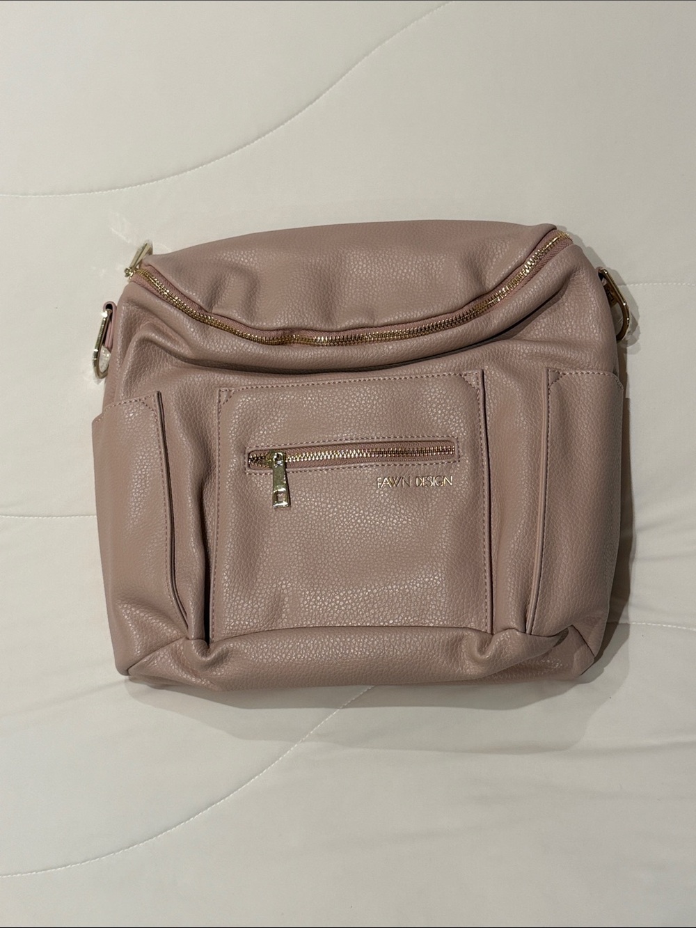 Fawn Design Dusty Rose Crossbody Bag with Gold Hardware